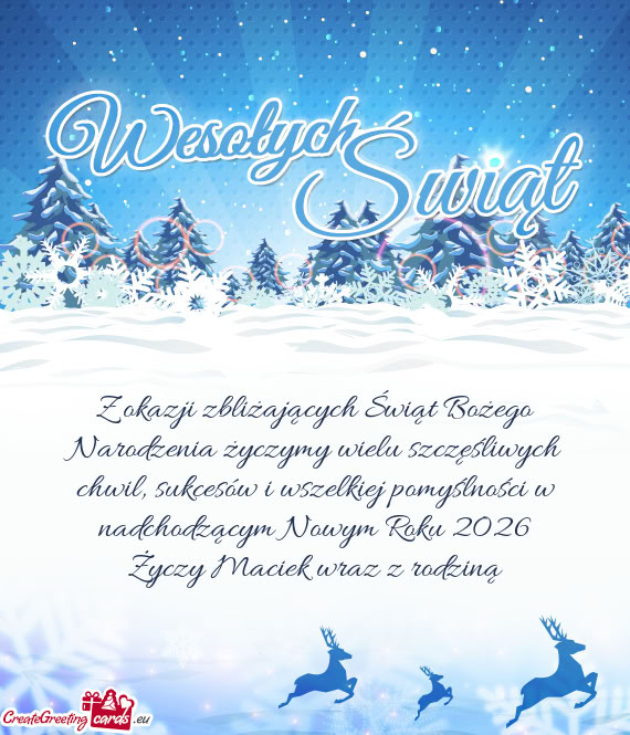 Wszelkiej pomyślności w nadchodzącym Nowym Roku 2026