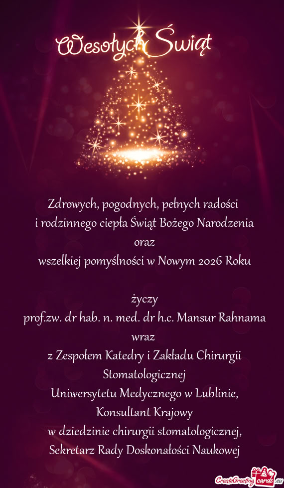 Wszelkiej pomyślności w Nowym 2026 Roku