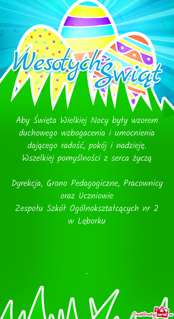 Wszelkiej pomyślności z serca życzą Dyrekcja