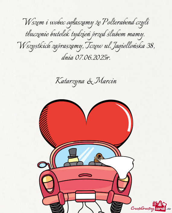 Wszem i wobec ogłaszamy że Polterabend czyli tłuczenie butelek tydzień przed ślubem mamy