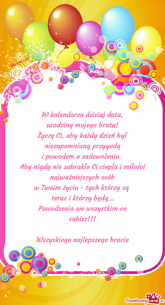Wszyskiego najlepszego bracie