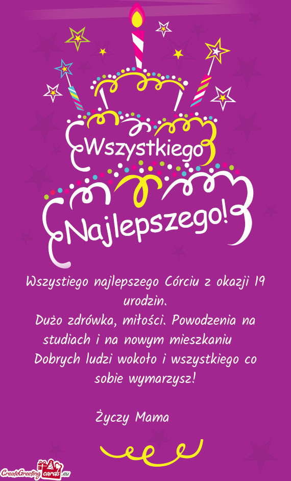 Wszystiego najlepszego Córciu z okazji 19 urodzin