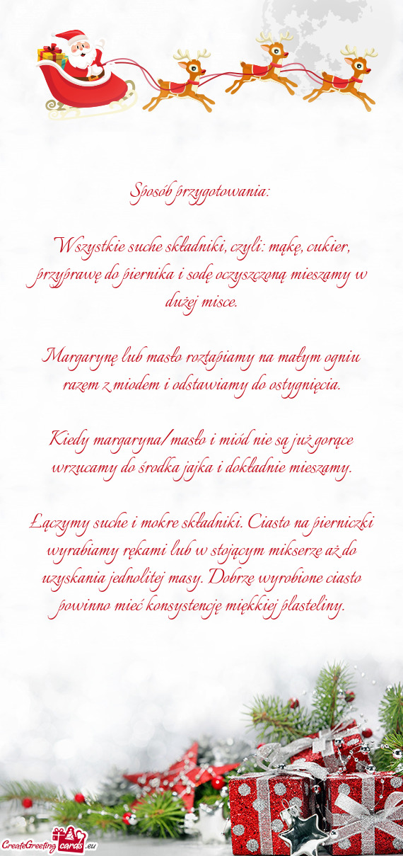 Wszystkie suche składniki, czyli: mąkę, cukier, przyprawę do piernika i sodę oczyszczoną miesz