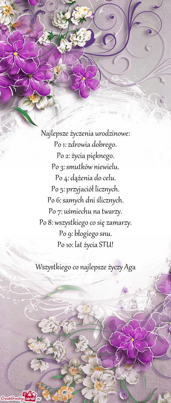 Wszystkiego co najlepsze Aga