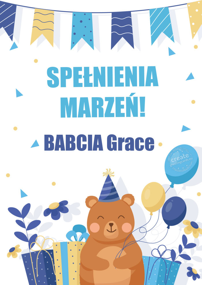 Wszystkiego Co Najlepsze! BABCIA Grace
