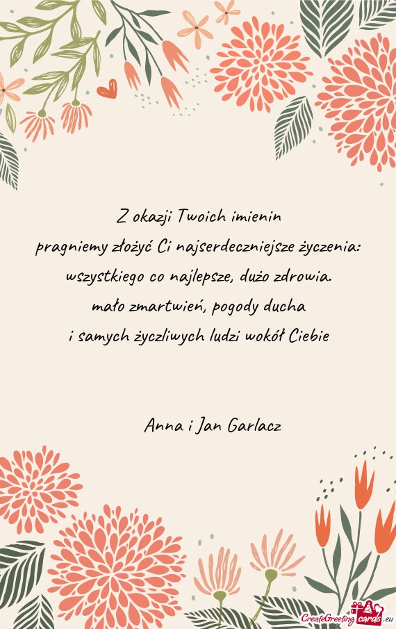 Wszystkiego co najlepsze, dużo zdrowia