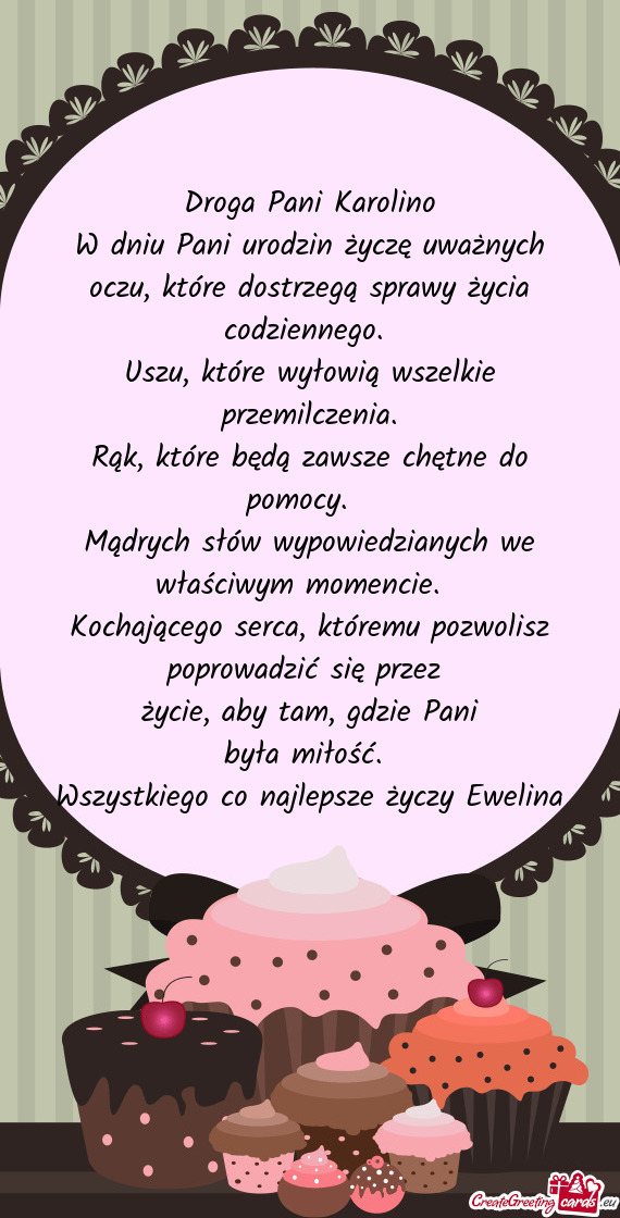 Wszystkiego co najlepsze Ewelina