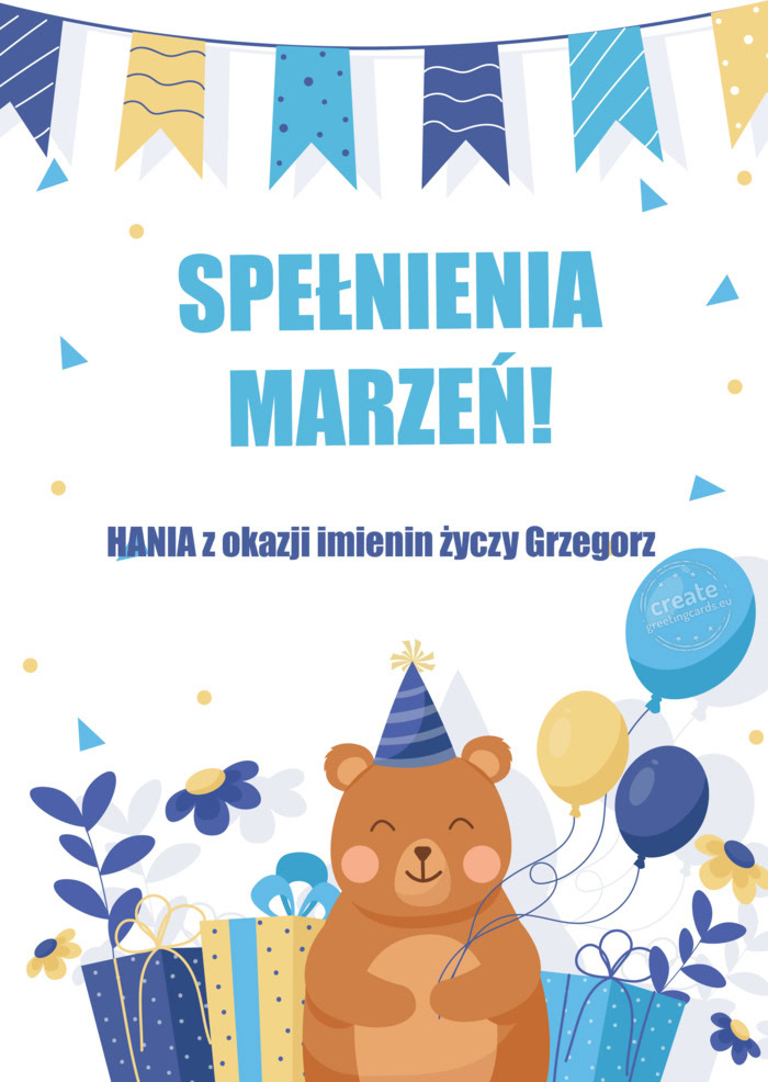 Wszystkiego Co Najlepsze! HANIA z okazji imienin Grzegorz