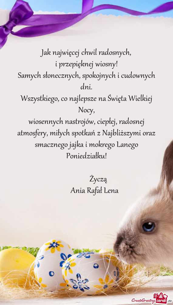 Wszystkiego, co najlepsze na Święta Wielkiej Nocy