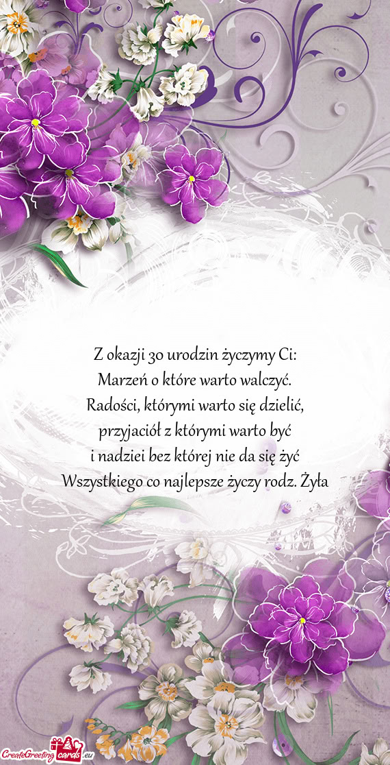 Wszystkiego co najlepsze rodz. Żyła