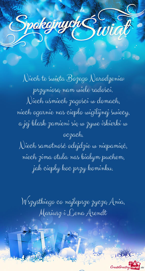 Wszystkiego co najlepsze życzą Ania