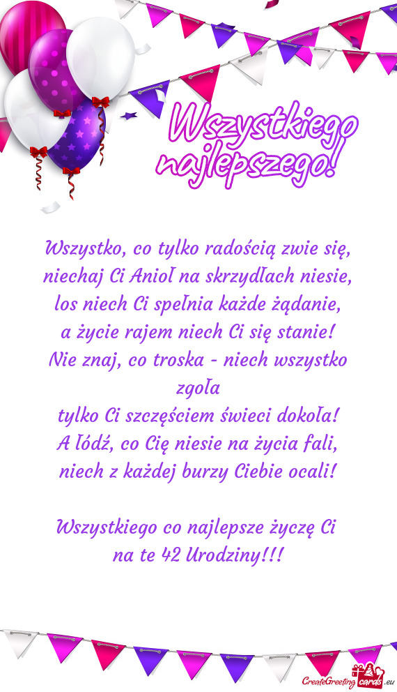 Wszystkiego co najlepsze życzę Ci