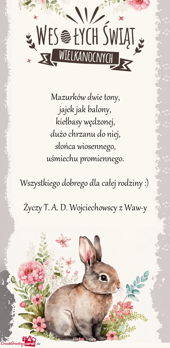 Wszystkiego dobrego dla całej rodziny :)