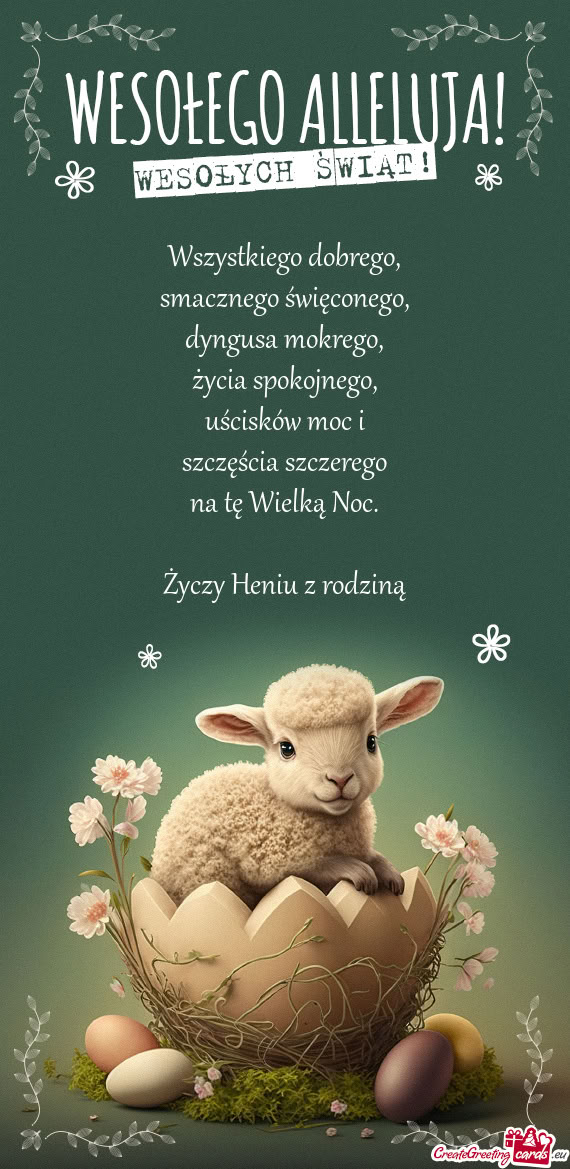 Wszystkiego dobrego,  smacznego święconego,  dyngusa mokrego,  życia