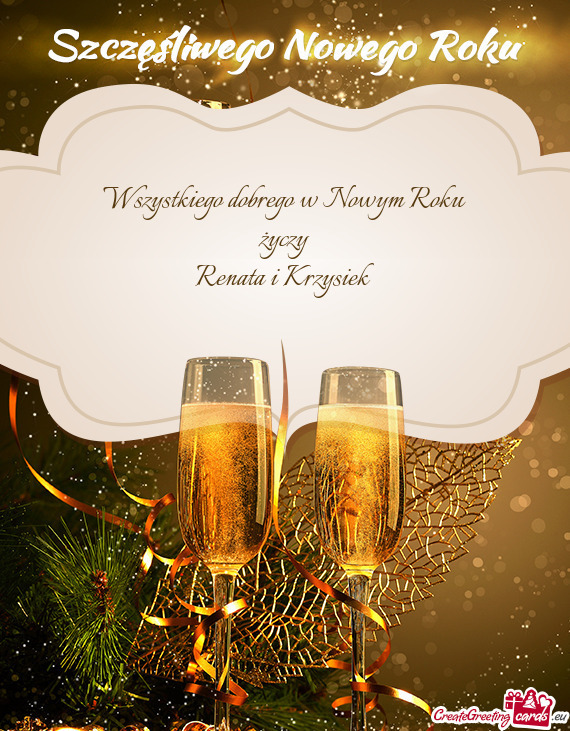 Wszystkiego dobrego w Nowym Roku życzy Renata i Krzysiek