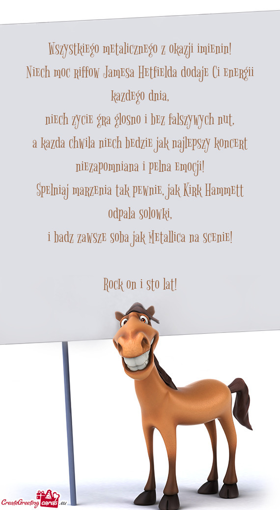 Wszystkiego metalicznego z okazji imienin