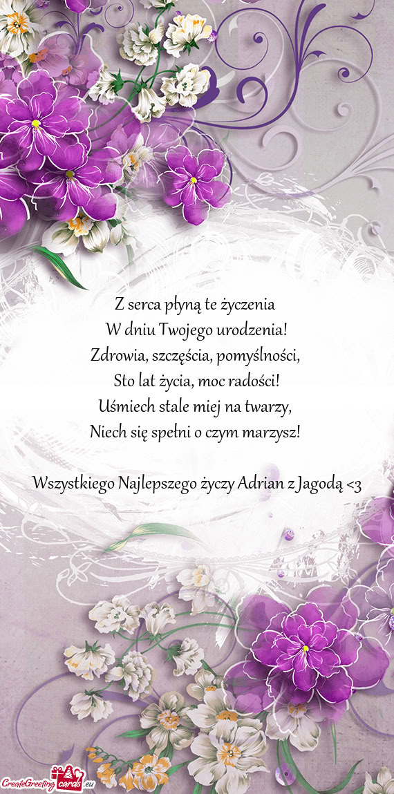 Wszystkiego Najlepszego Adrian z Jagodą <3