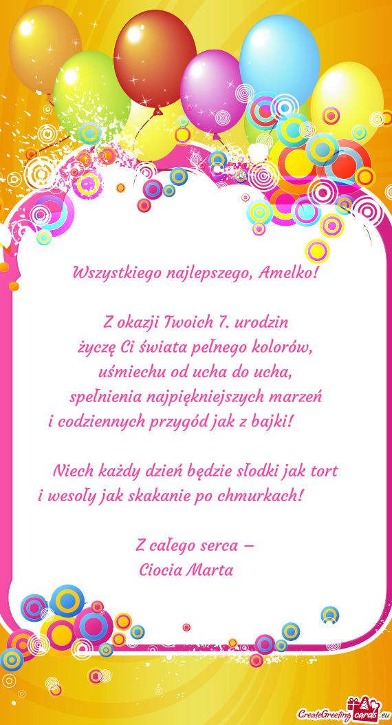 🎉🎂 Wszystkiego najlepszego, Amelko! 🎂🎉