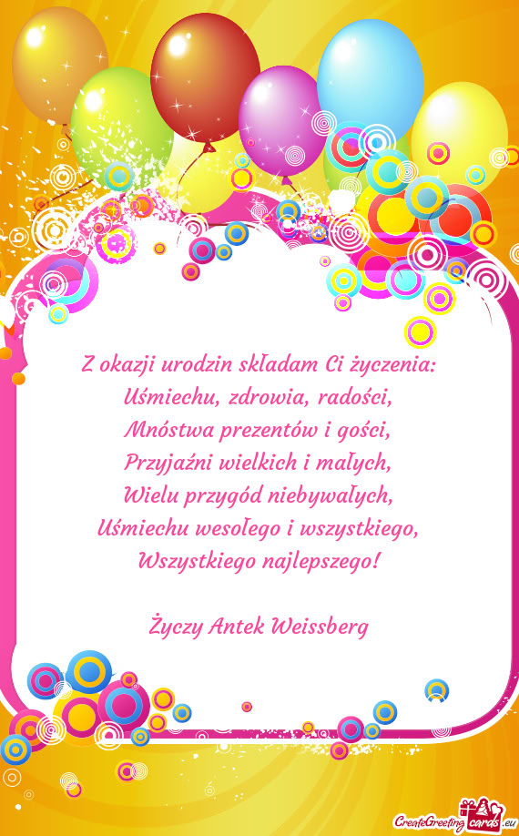 Wszystkiego najlepszego! Antek Weissberg