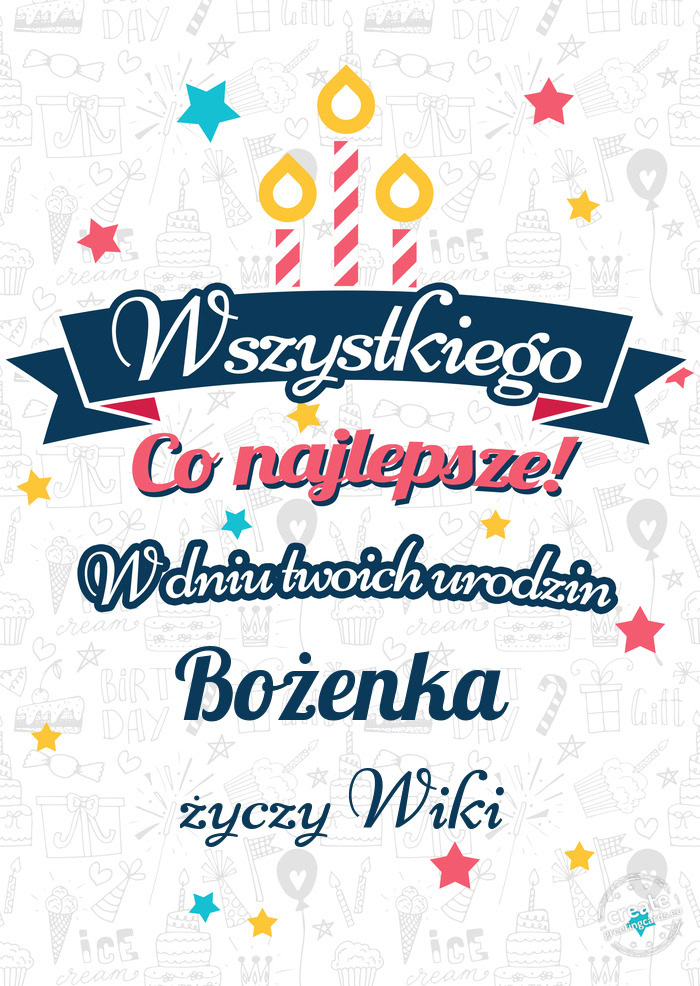 Wszystkiego najlepszego Bożenka z okazji urodzin Wiki