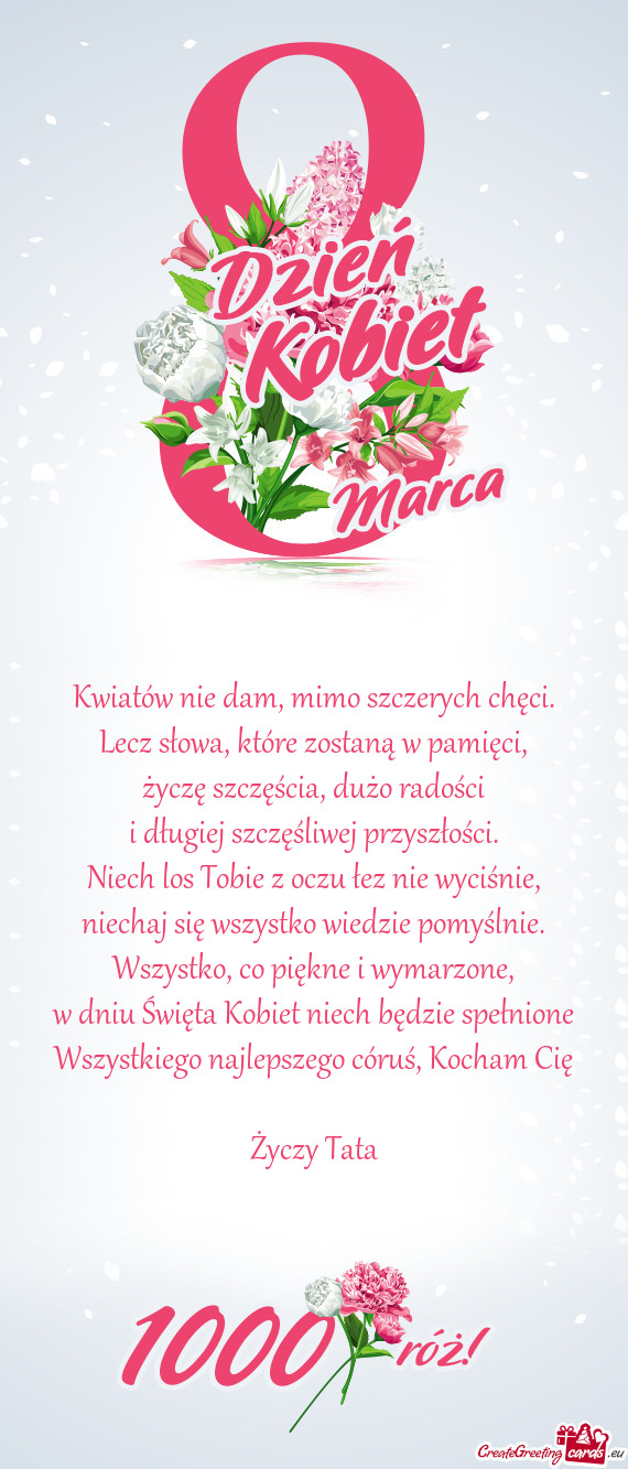 Wszystkiego najlepszego córuś, Kocham Cię