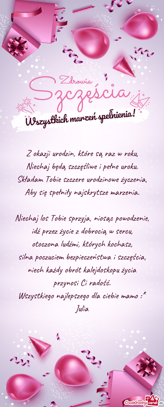 Wszystkiego najlepszego dla ciebie mamo