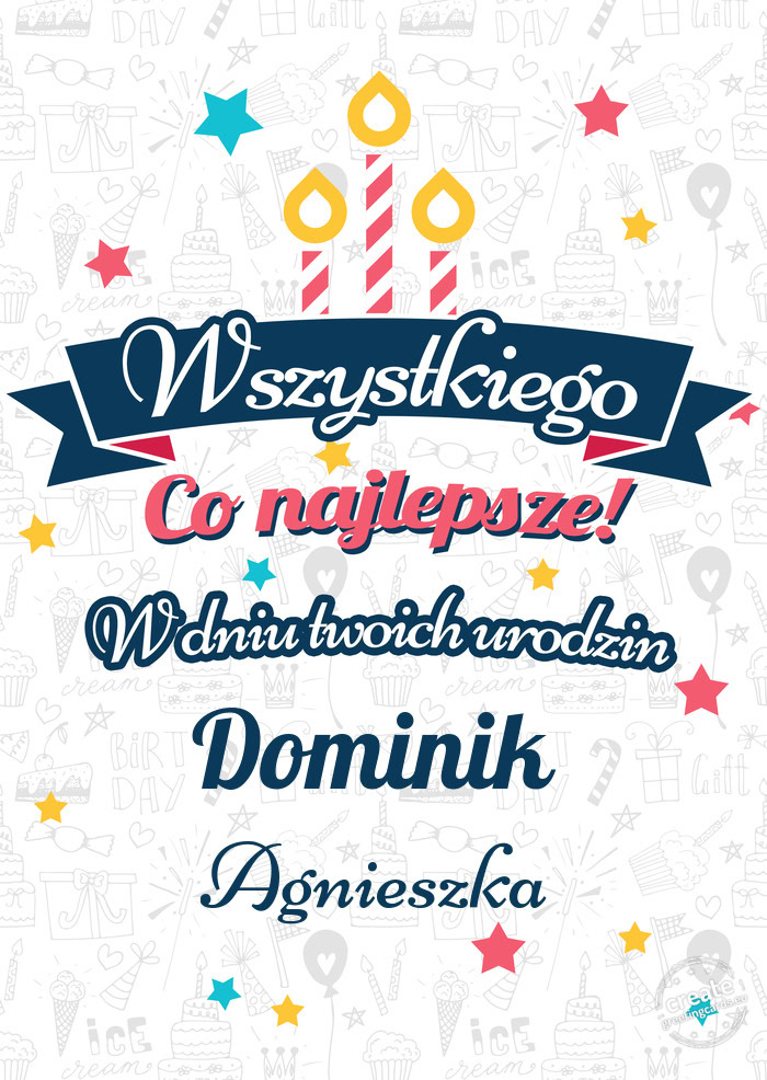 Wszystkiego najlepszego Dominik z okazji urodzin Agnieszka
