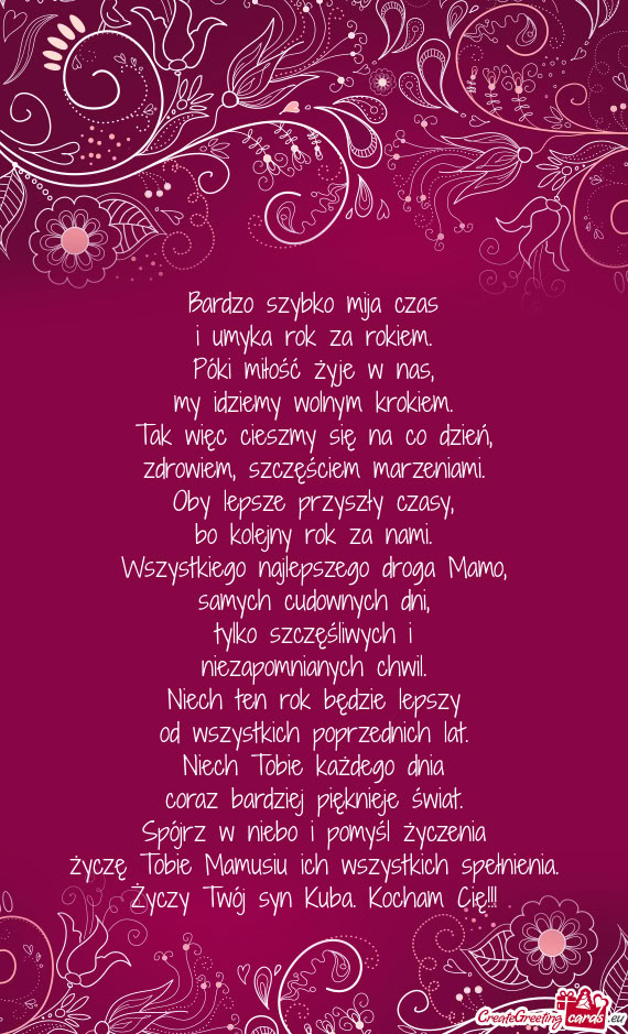 Wszystkiego najlepszego droga Mamo