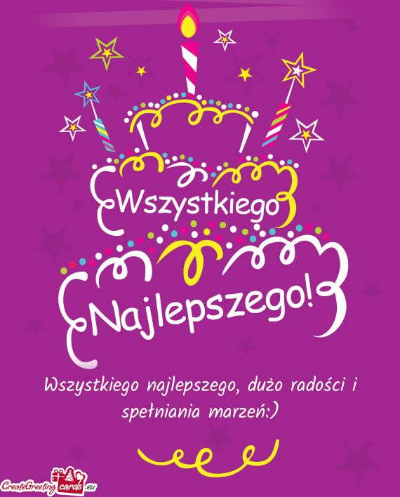 Wszystkiego najlepszego, dużo radości i spełniania marzeń:)
