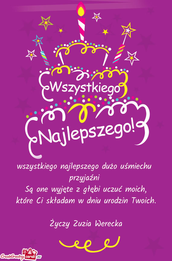 Wszystkiego najlepszego dużo uśmiechu