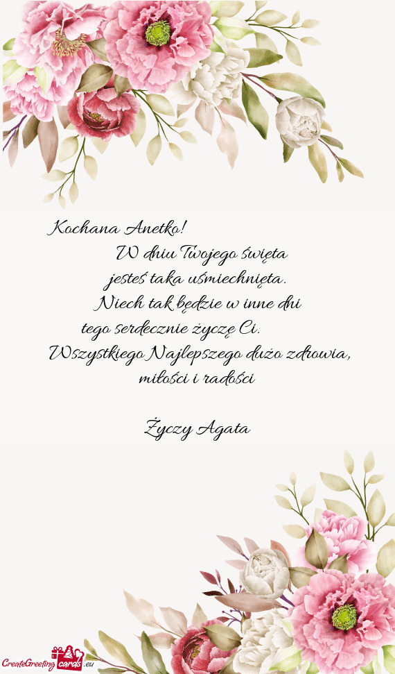 Wszystkiego Najlepszego dużo zdrowia, miłości i radości