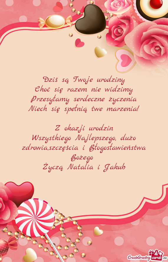 Wszystkiego Najlepszego, dużo zdrowia,szczęścia i Błogosławieństwa Bożego