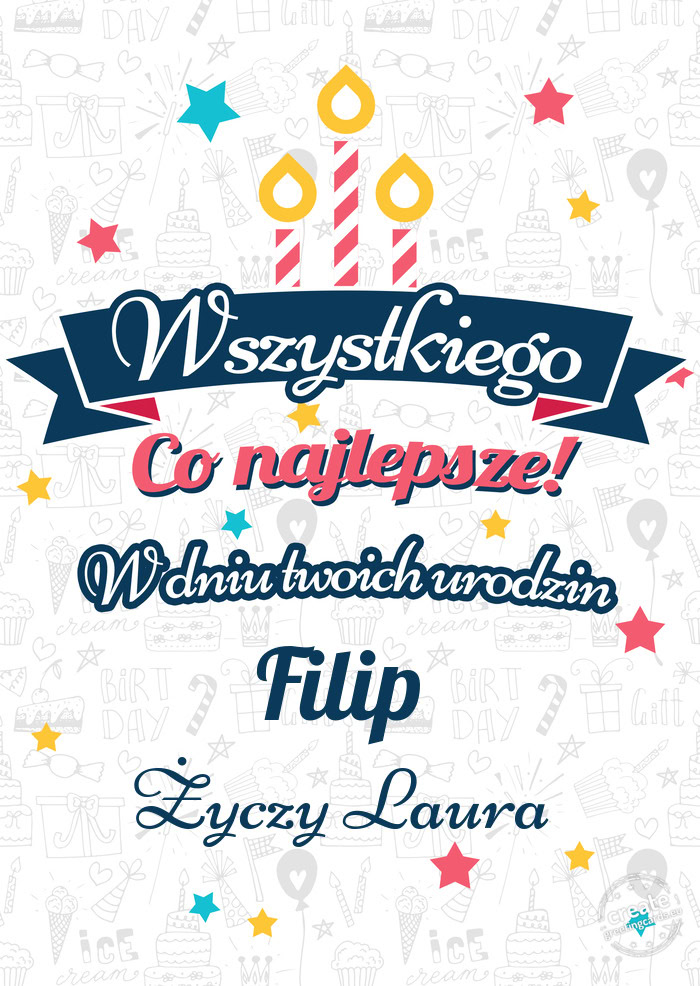 Wszystkiego najlepszego Filip z okazji urodzin Laura