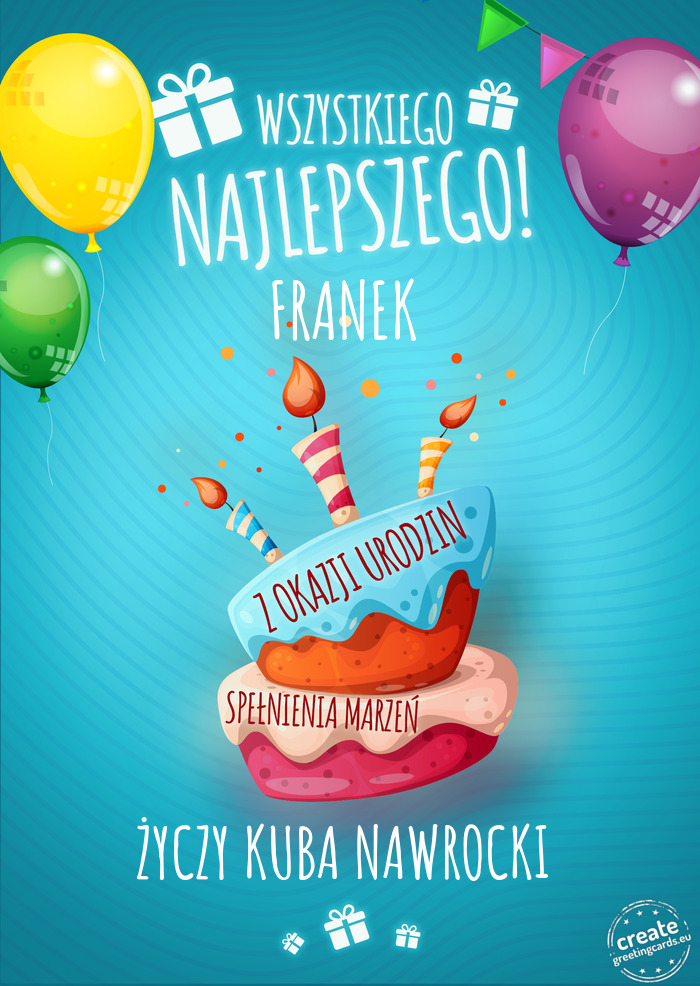 Wszystkiego najlepszego FRANEK z okazji urodzin KUBA NAWROCKI