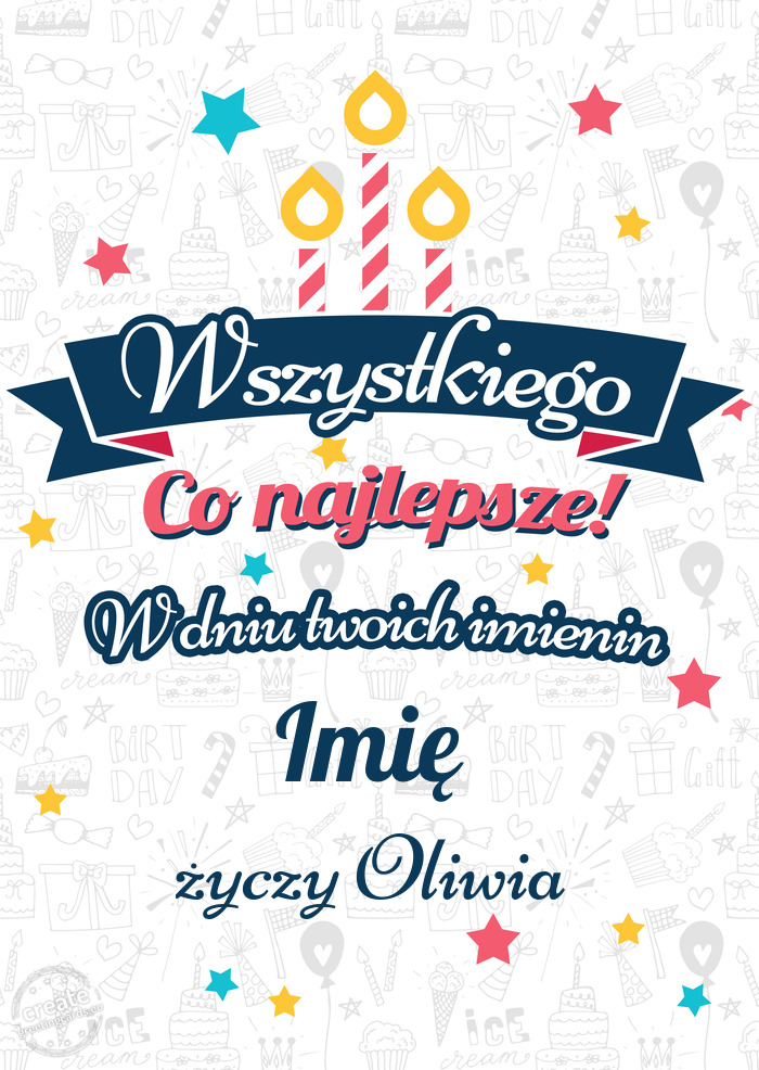 Wszystkiego najlepszego Imię z okazji imienin Oliwia