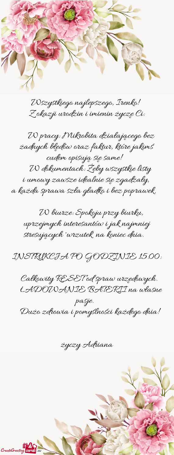 Wszystkiego najlepszego, Irenko! 🎂