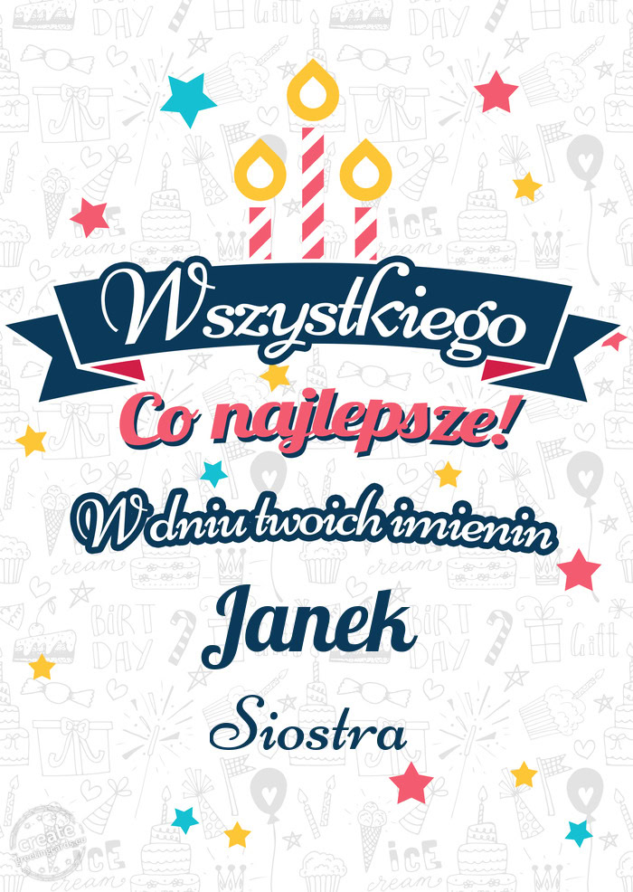 Wszystkiego najlepszego Janek z okazji imienin Siostra
