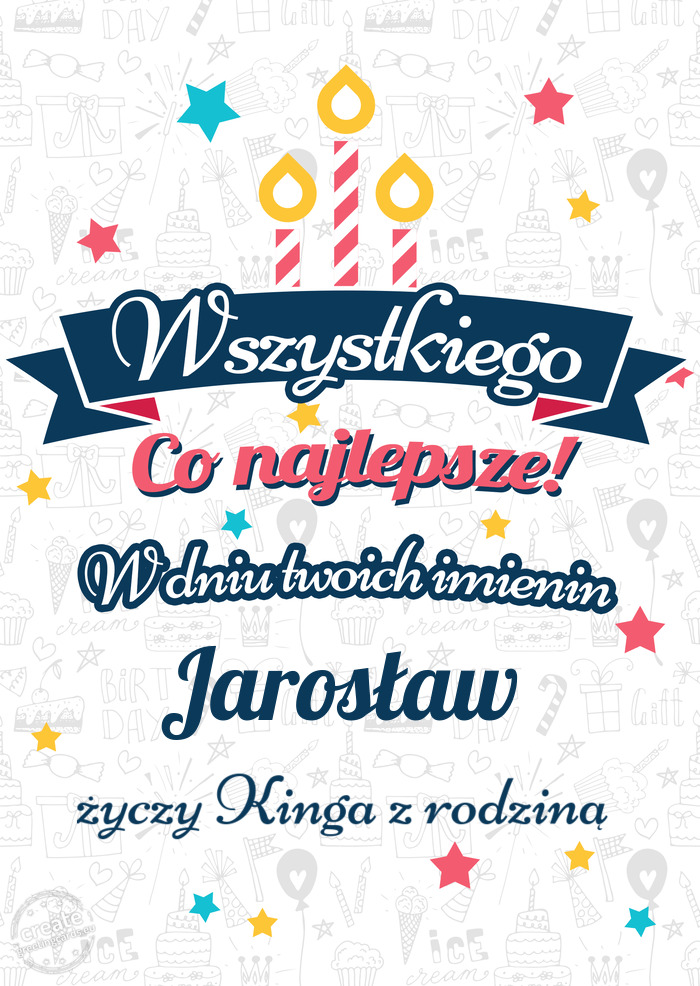 Wszystkiego najlepszego Jarosław z okazji imienin Kinga z rodziną