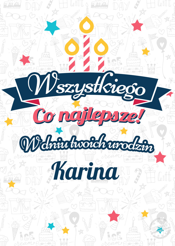 Wszystkiego najlepszego Karina z okazji urodzin