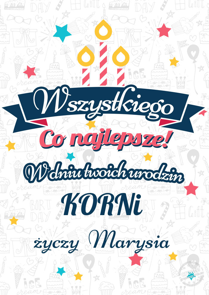 Wszystkiego najlepszego KORNi z okazji urodzin Marysia