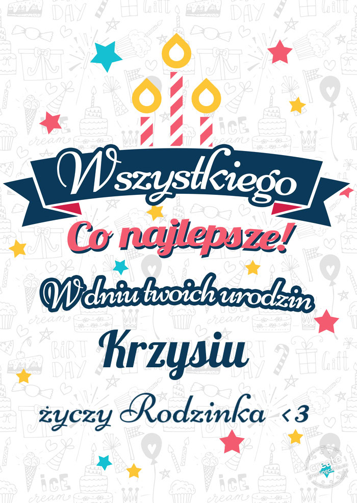Wszystkiego najlepszego Krzysiu z okazji urodzin Rodzinka <3