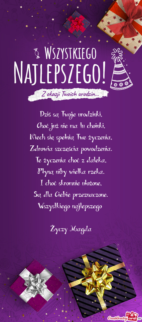 Wszystkiego najlepszego  Magda