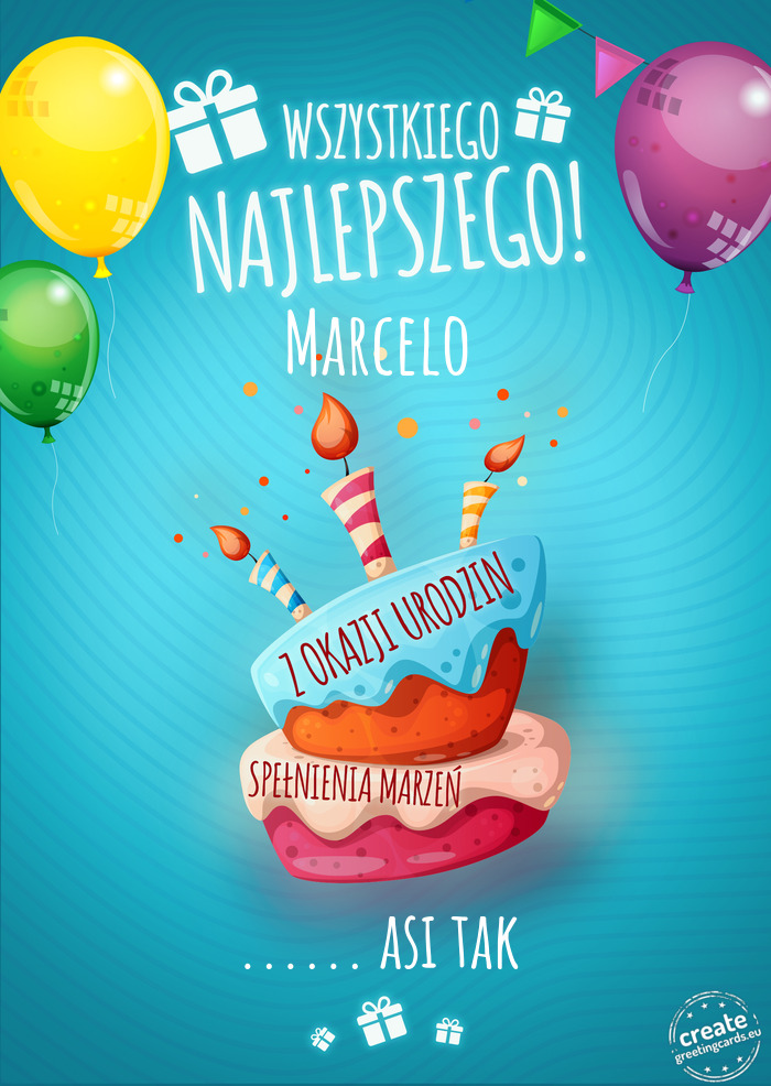 Wszystkiego najlepszego Marcelo z okazji urodzin  ...... asi tak