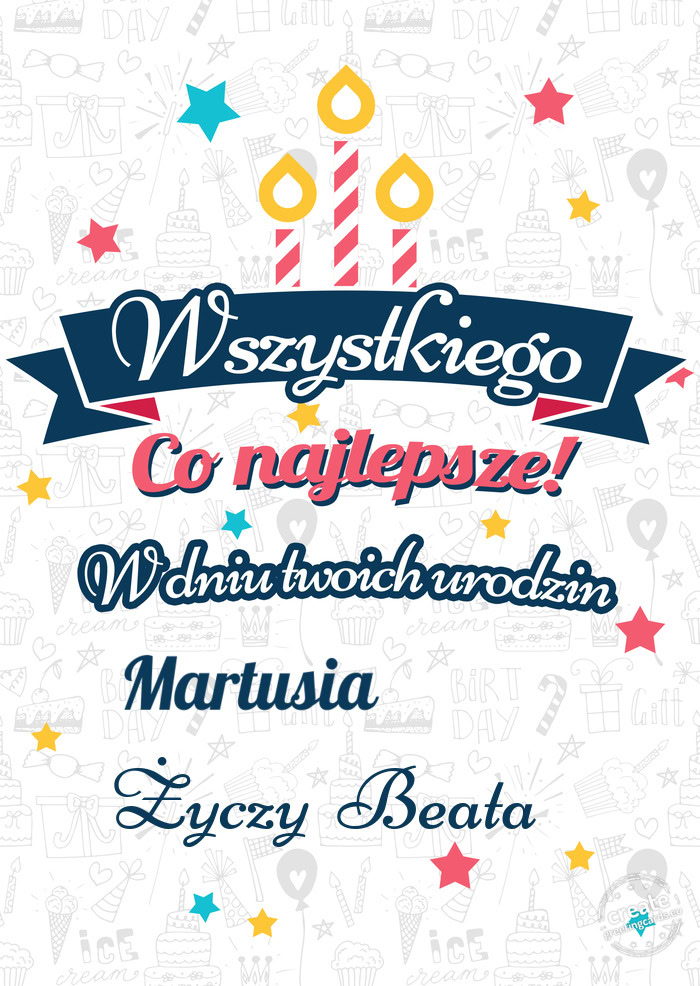 Wszystkiego najlepszego Martusia 🌺🌺🌺 z okazji urodzin Beata 😘