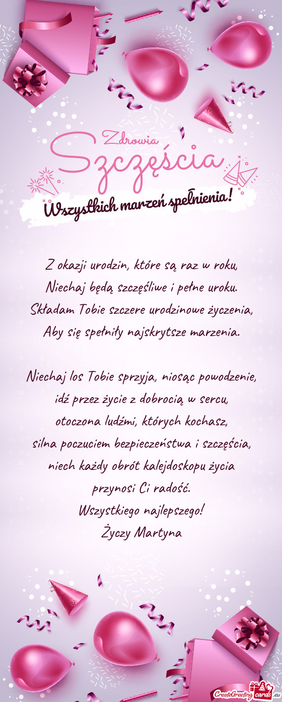 Wszystkiego najlepszego! Martyna