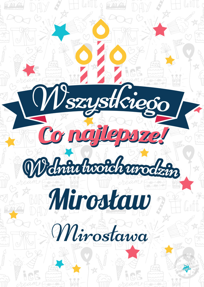Wszystkiego najlepszego Mirosław z okazji urodzin Mirosława