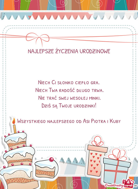Wszystkiego najlepszego od Asi Piotra i Kuby