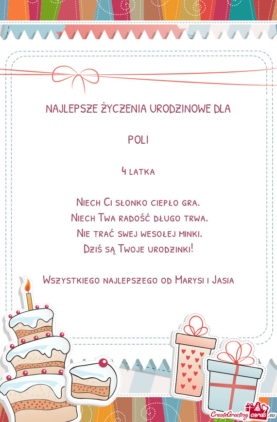 Wszystkiego najlepszego od Marysi i Jasia