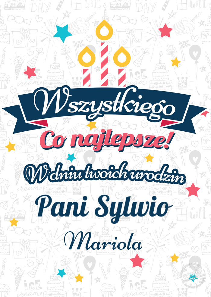 Wszystkiego najlepszego Pani Sylwio z okazji urodzin Mariola
