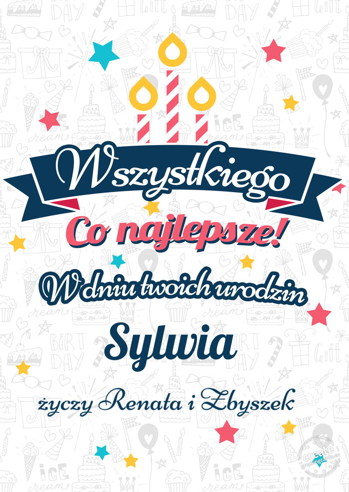 Wszystkiego najlepszego Sylwia z okazji urodzin Renata i Zbyszek